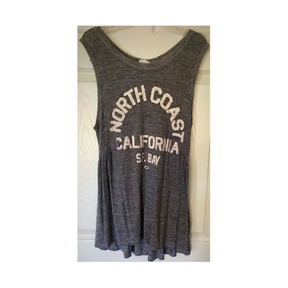 North Coast California, Soft Gray Tank Top w Flare